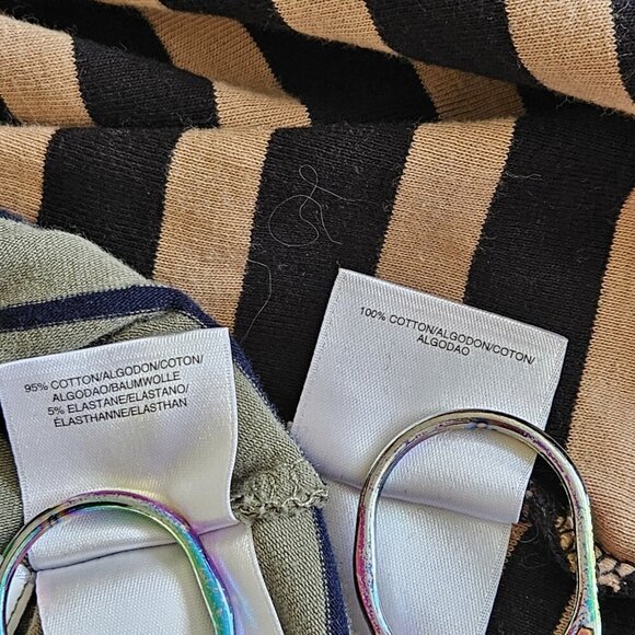 Jones New York Top Womens XL Lot of 2 Stripes 3/4 Sleeve Cotton Cottage Casual - Picture 16 of 16